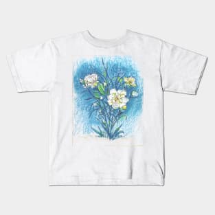 Carnation Flowers color pencil Kids T-Shirt